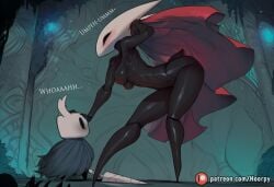 1boy 1girls 2anthro ai_assisted ai_generated anthro anthro_female anthro_only bare_breasts bare_shoulders bare_thighs black_body black_eyes blue_cape blush blushing_female blushing_male breasts cape caption captioned comic comic_page curvy curvy_female curvy_figure dark-skinned_female dark-skinned_male dark_skin english english_text fit fit_female half-dressed half_naked heart height_difference holding_head hollow_knight hollow_knight:_silksong hoorpy hornet_(hollow_knight) hourglass_figure humanoid laugh laughing legs male male/female mask masked masked_female medium_breasts muscular muscular_anthro muscular_female nipples noseless open_eyes outdoors outside patreon patreon_logo patreon_url patreon_username patting_head plant protagonist_(hollow_knight) red_cape seductive seductive_look short_male shorter_male size_difference smaller_male spear standing surprise surprised taller_female taller_girl team_cherry teasing the_knight_(hollow_knight) thick thick_ass thick_thighs touching_breast uncensored undressing undressing_self voluptuous voluptuous_anthro voluptuous_female waist white_mask wide_hips