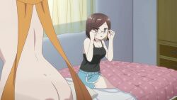 animated anime_screenshot bouncing_breasts breasts cameltoe cellphone highres koga_konoha kusagakure_satoko ninja_to_koroshiya_no_futarigurashi nipples nude nude_filter orange_scarf phone scarf side_ponytail smartphone sound tagme third-party_edit uncensored video