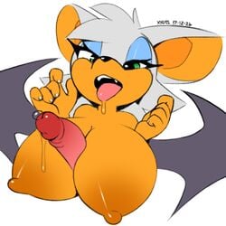 2017 2d 5_fingers anthro bat bat_wings big_breasts big_ears breasts disembodied_penis drooling duo erection eyelashes female green_eyes half-closed_eyes huge_breasts humanoid_penis makeup male mammal mascara membranous_wings mobian mobian_(species) mobian_bat nipples orange_skin paizuri penis pink_penis precum rouge_the_bat saliva sega sex signature simple_background solo_focus sonic_(series) sonic_adventure_2 sonic_the_hedgehog_(series) straight tongue tongue_out white_background wings xylas