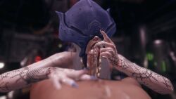 cum_in_mouth dripping_saliva lotus_(warframe) open_mouth tongue_out virtamate warframe wet wet_skin