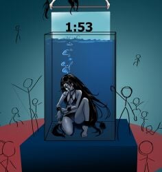 barefoot drowning feet marima666_(artist) peril struggling tagme tank underwater underwater_peril water water_tank