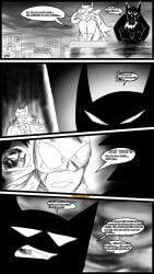 0range0rengi 1boy1girl 1girl1boy 2d batgirl dialogue large_breasts speech speech_bubble text text_bubble