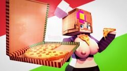 food_on_breasts italian_flag jenny_belle_(slipperyt) minecraft pizza tagme