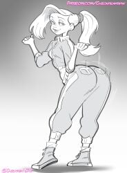 1girls 2025 ass bedroom_eyes big_ass big_butt butt chickpea courtney_babcock digital_drawing_(artwork) female female_only gradient_background grey_background grey_theme greyscale huge_ass huge_butt light-skinned_female looking_at_viewer monochrome paranorman ponytail sfw simple_background standing twerking