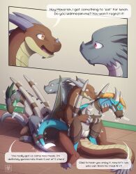 absurd_res anal anal_sex angels_with_scaly_wings bondage bound bryce_(angels_with_scaly_wings) chastity_device claws clothing collar dialogue dragon english_text feral grey_body group hair hi_res horn male male/male male_penetrated male_penetrating male_penetrating_male maverick_(angels_with_scaly_wings) muzzle_(object) muzzled mythological_creature mythological_scalie mythology open_mouth penetration restraints scalie sex speech_bubble straitjacket tail text wings