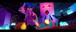 ghast_(minecraft) jenny_belle_(slipperyt) minecraft running_away tagme