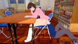 anime anime_girl ass_on_face ass_sniff ass_sniffing dandadan facesit facesitting femdom koikatsu library loiuy77 momo_ayase sitting_on_face smothering smothering_ass