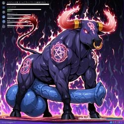 1:1 1boy 2d ai_generated aura balls balls_full_of_semen balls_full_of_sperm big_balls big_penis blue_balls blue_penis boner bovid bovine bull colored dangerous demon ecstasy equine_genitalia equine_penis erect_penis erection evil extremely_horny flared_penis full_body furious gigantic_balls gigantic_penis glowing_eyes gold_(metal) hard_cock hard_penis heavy_balls heavy_penis hooves horn_ring horns horny horsecock hot_precum hud huge_balls huge_cock hyper hyper_balls hyper_penis large_balls large_penis long_penis looking_at_viewer m.g.t.o.w. magic male male_focus male_only massive_balls massive_penis monster_cock muscular muscular_male nose_ring original_character overwhelming_pleasure penis pentagram pleasure png precum purple_body red_horns ritual scented_balls scented_penis sigil solo solo_focus solo_male spontaneous_erection strong strong_cock summoning summoning_circle symbol tail thick_penis uncensored veiny_balls veiny_muscles veiny_penis very_long_penis