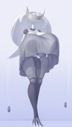 2024 absurd_res antennae_(anatomy) anthro areola big_breasts big_nipples biped bottomwear breasts clothed clothing dibujosv12 digital_drawing_(artwork) digital_media_(artwork) feet female front_view generation_7_pokemon genitals hi_res huge_breasts monotone_body nintendo nipples obscured_eyes pheromosa pokemon pokemon_(species) simple_background solo standing topwear translucent translucent_clothing ultra_beast vulva white_body