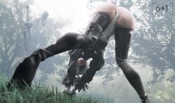 1girls 2025 3d alternate_version_available ass bent_forward big_ass blindfold blindfolded boob_window breasts clothed clothed_female covered_breasts feather-trimmed_sleeves feather_trim feathers female female_only gloves headband high_heel_boots high_heels juliet_sleeves legs_apart leotard lipstick long_sleeve_leotard looking_back looking_between_legs medium_breasts medium_hair nier:_automata nier_(series) no_nude no_nudity non-nude non_nude outdoors rear_view red_lipstick sixplusone skimpy skimpy_clothes skindentation solo standing stay-ups thigh_high_boots thigh_highs thigh_skindentation thighhigh_boots thighhighs white_hair yorha_2b