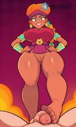 ai ai_generated amber_(brawl_stars) at below big brawl_stars breast breasts bust busty chest cock dick down erection explicit feet female femdom fetish focus footjob from hand hands hip hips jacket large legwear looking male on panties penis play pov precum skirt smug socks solo straight supercell toejob underwear viewer white