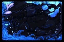 2_penises animal_genitalia animal_penis animated arched_back bat_wings blue_body blue_eyes blue_fire blue_hair bodily_fluids bow_ribbon centaur colored_fire cum cum_drip diphallia diphallism dripping equid equid_taur equine equine_genitalia equine_penis erection european_mythology fire genital_fluids genitals glowing glowing_eyes greek_mythology hair heresy_(saltdrip) hi_res humanoid_taur hybrid long_hair male mammal mammal_taur membrane_(anatomy) membranous_wings multi_genitalia multi_penis mythological_creature mythological_equine mythology nipple_piercing nipples pegasus pegasus_taur penis piercing pose prehensile_wings romantic saltdrip solo suggestive taur wings