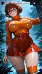 1girls 2025 against_tree ai_assisted ai_generated anime artist_name bamboo bamboo_forest bare_tree beach big_breasts big_chest black-framed_eyewear blinds bob_cut branch breasts brown_eyes brown_hair bush bust busty chest christmas_tree coconut covered_navel day explicit female fireworks foliage forest full_moon glasses grass hi_res high_quality high_resolution highres island jungle lake lamppost large_breasts leaf leaf_background looking_at_viewer moon nature navel night night_sky ocean orange_legwear orange_shirt orange_sweater outdoors palm_leaf palm_tree parted_lips patreon patreon_username pine_tree plant potted_plant rain ribbed_sweater scooby-doo see-through short_hair skirt sky skypassion smile solo stable_diffusion star_(sky) starry_sky sweater tanzaku thick_thighs thighhighs thighs tree tree_shade turtleneck velma_dinkley vines watermark wet wet_clothes winter