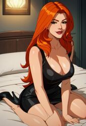 ai_generated bed dark.drakus dress jean_grey marvel marvel_comics night smile waiting x-men x-men_97