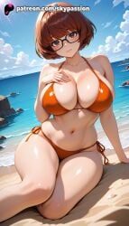 1girls 2025 ai_assisted ai_generated anime artist_name bangs beach big_breasts big_chest bikini black-framed_eyewear blue_sky boat breast breasts brown_eyes brown_hair bust busty chest cliff cloud cloudy_sky day explicit female fisheye glasses hand_on_own_chest hi_res high_quality high_resolution highres horizon island lake large_breasts lighthouse looking_at_viewer mountain mountainous_horizon navel ocean orange_bikini outdoors patreon patreon_username pier plump pool poolside red_bikini sand scooby-doo seagull ship shore short_hair side-tie_bikini sitting sky skypassion smile soaking_feet stable_diffusion starfish summer swimsuit velma_dinkley warship water watercraft watermark waves yellow_bikini yokozuwari
