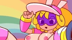 1girls big_breasts blonde_hair breasts character_request copyright_request cum cum_inside female floating_penis hand_on_head loop looping_animation minus8 music nipples one_eye_closed penis pussy riding sex sound spread_legs tagme tears video visor_cap