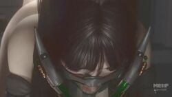 big_ass big_breasts black_hair blender blue_hair bouncing_ass bunnysuit doggy_style fat_ass freyna_(the_first_descendant) fucked_from_behind green_clothing masked masked_female meiif penetration psydevil pussy sound sound_effects sound_request tagme the_first_descendant video video_games