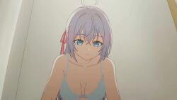 alisa_mikhailovna_kujou animated anime_screenshot bouncing_breasts bra breasts cameltoe clothes_lift female grey_hair highres long_hair nipples nude_filter panties sound tagme third-party_edit tokidoki_bosotto_roshia-go_de_dereru_tonari_no_alya-san tokidoki_bosotto_russian_de_dereru_tonari_no_alya-san underwear undressing video