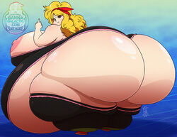 ass bad_launch bannagalactic belly big_belly blonde_hair breasts dragon_ball female inflation large_breasts launch