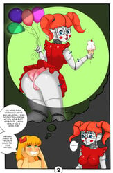 ass baby_(fnafsl) breasts circus_baby circus_baby_(fnaf) comic elizabeth_afton five_nights_at_freddy's oddrich panties pink_panties sister_location