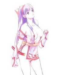 1girls breasts female female_only medium_breasts nakoruru nipples no_bra piercing pubic_hair pussy q_azieru samurai_shodown see-through solo