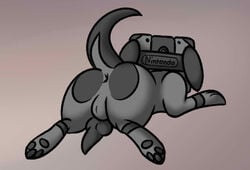 animal_genitalia animal_penis anus ass backsack balls big_butt canine canine_penis digital_media_(artwork) erection feral knot male mammal nintendo nintendo_switch penis presenting presenting_hindquarters rear_view solo switch_dog video_games vonark