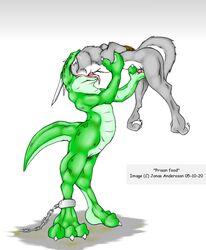 2005 anthro anthro_on_anthro armorine bondage bound canine dragon duo male mammal nude oral_vore penis soft_vore vore wolf yaoi