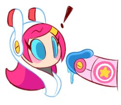 alien alien_girl davidbaronart disembodied_penis goopbloop goopygear kirby_(series) kirby_planet_robobot machine male mouthless mouthless_female nintendo penis precum robot susie_(kirby) video_games