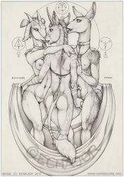 2010 abstract_background ambiguous_gender anthro ass ball_fondling balls breasts caprine chains cloth collar ear_piercing ecmajor embrace equine equustra erection eye_contact female fondling goat group group_sex guanaco hand_on_butt hand_on_shoulder horn key kissing looking_at_viewer male mammal navel nipples nude penis piercing pussy realistic ridged_horn sex standing tail_tuft threesome tuft twintails unicorn