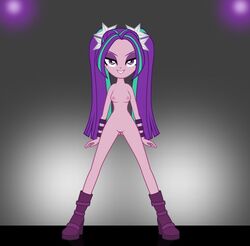 aria_blaze cheesepuffs equestria equine horse mammal my_little_pony nude pony purple_eyes purple_hair purple_skin tits