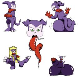 balls big_balls danjen digimon huge_balls hyper hyper_balls hyper_feet hyper_penis hyper_tongue impmon looking_at_viewer male male_only penis