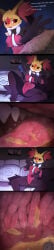 absurd_res anthro breasts delphox female female/female generation_6_pokemon genitals hi_res long_image macro micro nintendo pokemon pokemon_(species) shrunken solo tall_image ti-suger vore vulva