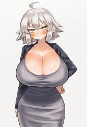 1girl 1girls 2026 2d 2d_(artwork) 2d_artwork ai ai-created ai_art ai_assisted ai_generated alternate_costume angry angry_face bangs big_ass big_breasts big_butt big_hair big_thighs blush blushing breasts breasts_bigger_than_head cleavage curvy curvy_body curvy_female curvy_figure digital_art digital_drawing digital_drawing_(artwork) digital_media digital_media_(artwork) digital_painting_(artwork) dongtan_dress dress fate/grand_order fate_(series) female female_focus female_only hair hand_on_hip huge_breasts jeanne_alter jeanne_d'arc_(fate)_(all) jeanne_d'arc_alter_(fate) large_breasts milf milf_body pale pale-skin pale-skinned_female pale_skin pale_skinned_female short_hair silver_hair solo solo_female solo_focus standing sugartwist thick thick_ass thick_butt thick_hips thick_legs thick_thighs top_heavy white_bangs white_hair wide_hips wide_thighs yellow_eyes