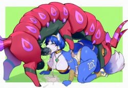 ai_generated all_fours animal_genitalia anthro anthro_on_feral anthro_penetrated arthropod balls bestiality big_breasts black_genitals black_penis blue_body blue_fur blue_hair bodily_fluids breasts canid canine clothed clothing countershading cum cum_in_mouth cum_inside duo equine_genitalia erection fellatio female female_anthro female_on_feral female_penetrated feral feral_penetrating feral_penetrating_anthro feral_penetrating_female fox fur generation_5_pokemon genital_fluids genitals green_eyes hair hellsonger humanoid_pointy_ears interspecies jewelry krystal krystal_(star_fox) male male/female male_feral male_on_anthro male_penetrating male_penetrating_anthro male_penetrating_female mammal multicolored_body multicolored_fur necklace nintendo oral oral_penetration penetration penile penis pokemon pokemon_(species) scolipede sex star_fox two_tone_body two_tone_fur white_body white_fur
