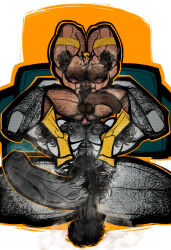 male male_only bara muscles muscular creemdecrem penis balls crossover marvel marvel_comics x-men dc dc_comics wolverine_(x-men) james_howlett lobo_(dc) size_difference body_hair hairy armpit armpits armpit_hair hands_behind_head musk nude socks analingus eating_ass boner erection big_penis gay
