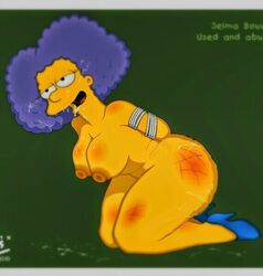 1girls 2018 areolae ass bigger_version_at_the_source breasts curvy dat_ass edit edited erect_nipples female female_only femsub high_heels huge_ass large_breasts nipples nude paint selma_bouvier smile smiling tagme the_simpsons thigh_boots