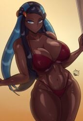 tr_yithaz pokemon pokemon_ss nintendo game_freak nessa_(pokemon) 1girls female female_only solo nude nude_female mostly_nude mostly_nude_female bikini hairclip hair_clips hairclips hair_clip breasts big_breasts ass big_ass thighs thick_thighs dark_skin dark-skinned_female black_hair black_hair_female black-haired_female blue_hair blue_hair_female blue-haired_female multicolored_hair eyeshadow blue_eyeshadow eyeliner shiny_skin shiny shiny_hair shiny_breasts shiny_ass shiny_body shiny_butt mascara 2d 2d_(artwork) 2d_artwork digital_media_(artwork) alternate_version_available artist_logo 2026