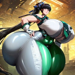 ai ai_generated ass at big black blade blade) bodysuit breasts clothing enormous eve female generated giant gigantic hair hips huge jumpsuit large legs light light-skinned long looking massive meta mgeneral only ponytail skin stellar thick thighs thunder thunderthighs viewer wide_hips