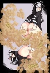 :3 alternate_version_available big_ass big_breasts blush enjoying_farting fart fart_cloud fart_fetish farting farty_chan funlitogc gassychan_(artist) gina_(funlitogc) hearts_around_head huge_ass huge_breasts large_ass large_breasts no_panties on_hands_and_knees pussy spreading spreading_anus spreading_ass