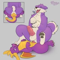 activision ahegao anal anal_penetration balls balls_deep black_nose canid canine canis claws cowgirl_position domestic_dog dragon duo ears_back erection feet feral feral_on_feral from_front_position fur genitals grey_background grin hand_on_chest head_tuft hi_res horn husky knot knotted_penis knotting looking_pleasured looking_up lying male male/male mammal mythological_creature mythological_scalie mythology nordic_sled_dog on_back on_bottom on_top pawpads penetration penis pivoted_ears purple_body purple_eyes purple_fur raised_tail rear_view scales scalie sex simple_background sitting sitting_on_another sitting_on_penis smile spitz spyro spyro_reignited_trilogy spyro_the_dragon tail tetragon toe_claws tongue tongue_out tuft white_body white_fur wings yellow_body yellow_scales