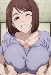 1girls ai_generated aindroidparanoid ass big_ass big_breasts big_butt breasts busty curvy cute fat_ass female female_only hair hi_res hips huge_breasts human ieiri_shoko jujutsu_kaisen large_ass large_breasts legs massive_breasts narrow_waist nipples paizuri paizuri_under_clothes panties shoko_ieiri slim_waist smoking solo tagme titjob voluptuous waist