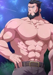 takao_oz male male_only the_immortal invincible invincible_(tv_series) beard daddy dilf muscular muscular_male solo