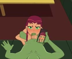 1boy 1boy1girl 2d 2d_animation :d audible_ejaculation beast_boy blowjob blowjob_only blowjob_pov completely_nude_female completely_nude_male dc dc_comics duo ejaculating_cum ejaculation ejaculation_in_mouth erection fellatio fellatio_pov female garfield_logan green_eyes green_penis green_skin handjob handjob_while_sucking happy has_audio hetero indoor_nudity indoors interspecies koriand'r looking_at_viewer medium_breasts nipples nude_female nude_male on_couch open_mouth open_smile orgasm orgasm_from_oral penis pov pov_blowjob pov_male relaxing semen semen_in_mouth semen_on_tongue semen_string sfan sitting sitting_on_couch slurp slurping sound starfire starfire_(teen_titans) stroking_cock stroking_penis sucking sucking_off sucking_penis teen_titans teenage_girl tekoki tongue_out vagina veiny_penis video