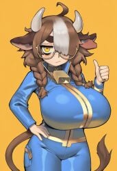 1girl 1girls 2026 2d 2d_(artwork) 2d_artwork ai ai-created ai_art ai_assisted ai_generated animal_ears animal_humanoid bangs big_ass big_breasts big_butt big_hair big_thighs blush blushing bodysuit braid braided_hair braids breasts breasts_bigger_than_head brown_hair choker cosplay costume cow_ears cow_girl cow_horns cowbell curvy curvy_body curvy_female curvy_figure digital_art digital_drawing digital_drawing_(artwork) digital_media digital_media_(artwork) digital_painting_(artwork) eyebags fallout fallout_(series) female female_focus female_only freckles freckles_on_breasts freckles_on_face freckles_on_shoulders full_body glasses hair hikikomori horns huge_breasts humanoid humanoid_female jumpsuit kemonomimi kneesocks large_breasts messy_hair milf milf_body millie_(sugartwist) monster_girl multicolored_hair neet neet_girl oc original original_art original_artwork original_character original_characters otaku pale pale-skin pale-skinned_female pale_skin pale_skinned_female shirt short_hair shortstack solo solo_female solo_focus sugartwist thick thick_ass thick_butt thick_eyebrows thick_hips thick_legs thick_thighs thumbs_up top_heavy track_suit twin_braids twinbraids vault_boy vault_dweller vault_girl vault_suit white_bangs white_hair wide_hips wide_thighs yellow_eyes