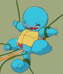 ambiguous_gender anal ass blue_skin blush digital_media_(artwork) feral luckypupa male nintendo open_mouth pokémon_(species) pokemon pokemon_(species) reptile scalie shell simple_background squirtle tentacle turtle video_games