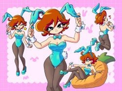 bunny_ears cute nancysauria_(character) red_hair