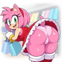 diplive7 ai_generated anthri furry hedgehog hedgehog_girl hedgehog_humanoid sonic_(series) sonic_the_hedgehog_(series) amy_rose pink_hair pink_body pink_fur pink_skin green_eyes shopping shopping_bag shopping_mall public wardrobe_malfunction upskirt skirt skirt_lift skirt_up panties_peek panties_visible_under_skirt ass bubble_butt bubble_ass frilled_panties frilly_panties frilly_underwear thick_thighs thick_ass thick thick_legs thick_hips round_ass round_butt sideboob boobs simple_background female solo exposed exposed_ass exposed_panties presenting presenting_hindquarters presenting_ass