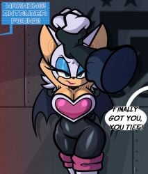 anthro bat big_breasts bodysuit breasts captured captured_female cleavage clothed clothing digital_media_(artwork) duo female fur hi_res latex latex_clothing latex_suit male male/female mammal png rouge_the_bat sega shiny_clothes shortstack sonic_(series) sonic_the_hedgehog_(series) tail yellowcyann