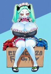1girl 1girls 2026 2d 2d_(artwork) 2d_artwork ai ai-created ai_art ai_assisted ai_generated alternate_costume aqua_hair barely_contained barely_contained_breasts big_ass big_breasts big_butt big_hair big_thighs blue_body blue_hair blue_skin blush blushing breasts breasts_bigger_than_head cleavage curvy curvy_body curvy_female curvy_figure cybernetic_arm cybernetic_limb cybernetics cyberpunk cyberpunk:_edgerunners cyberpunk_(series) cyberpunk_2077 cyborg digital_art digital_drawing digital_drawing_(artwork) digital_media digital_media_(artwork) digital_painting_(artwork) dress eyes_half_open female female_focus female_only frilled_dress frilled_skirt full_body green_eyes hair half-closed_eyes huge_breasts large_breasts long_hair maid maid_apron maid_outfit mechanical mechanical_arm mechanical_arms mechanical_eye mechanical_eyes milf milf_body nipple_slip nipples nipples_visible_through_clothing no_panties pale pale-skin pale-skinned_female pale_skin pale_skinned_female purple_nipples rebecca_(edgerunners) red_eyes sandals shortstack sitting sitting_down smile smiling smug smug_expression smug_face smug_grin smug_smile solo solo_female solo_focus sugartwist tattoo tattoos thick thick_ass thick_butt thick_hips thick_legs thick_thighs top_heavy twintails wide_hips wide_thighs
