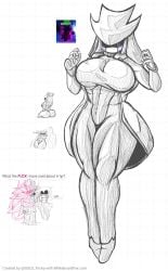 1boy 1boy1girl 1girl 1girls angry angry_expression angry_face anonymous_character anonymous_male anthro behind_view big_ass big_breasts big_butt big_hair big_thighs black_eyes black_hair black_legwear blush blush_lines blush_stickers blushed_face blushing blushing_at_viewer blushing_female from_behind front_view garfieldreal12 grey_body grey_skin grx_(wotu) looking_at_viewer meme meme_reference monochrome naked naked_female nipples purple_clothing purple_eyes rule_63 short_hair solo solo_female solo_focus spiky_hair thick thick_ass thick_butt thick_hips thick_legs thick_thighs warriors_of_the_universe whiteboardfox wotu wotu_spammer